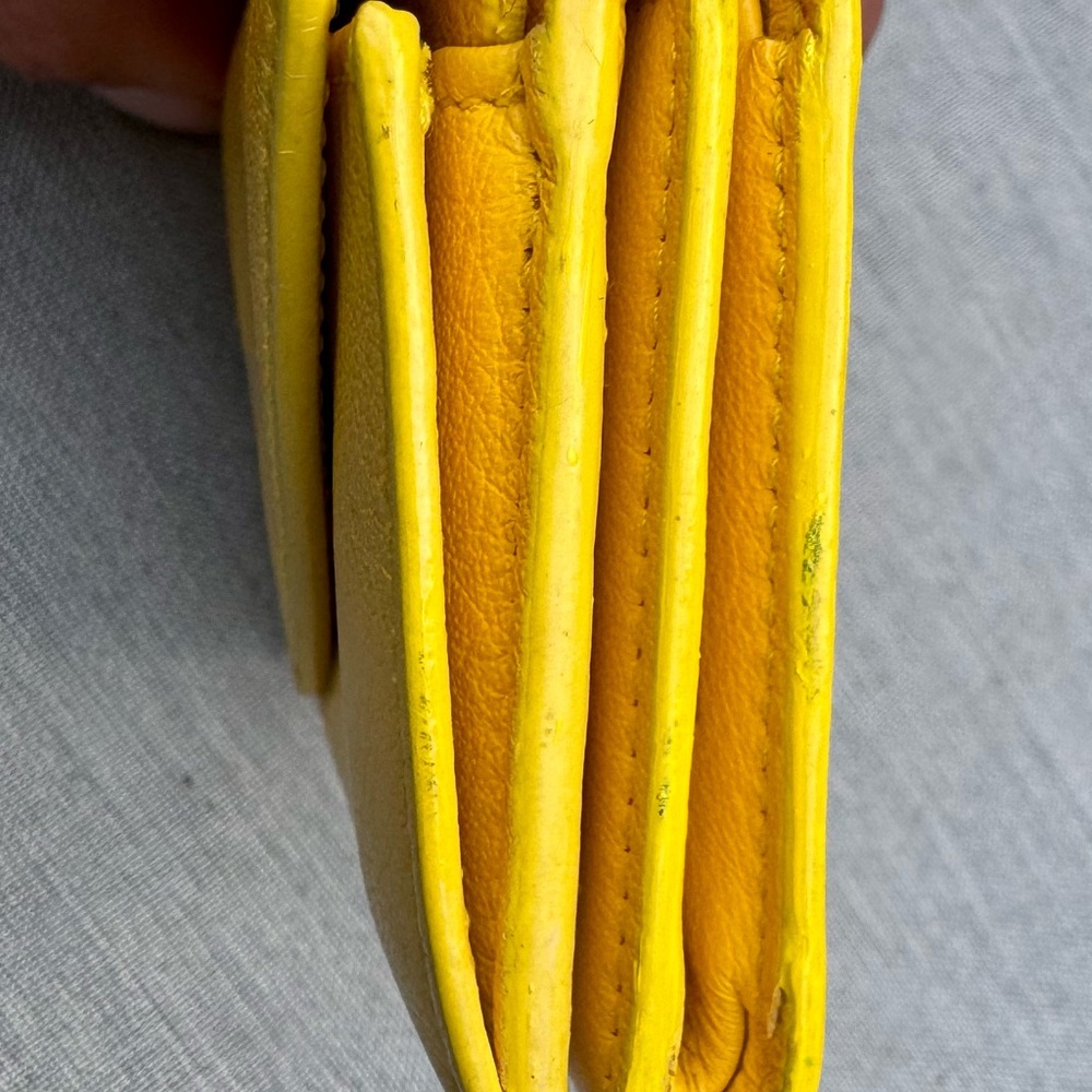 Balenciaga Mustard Yellow Leather Mini Wallet - Picture 6 of 12